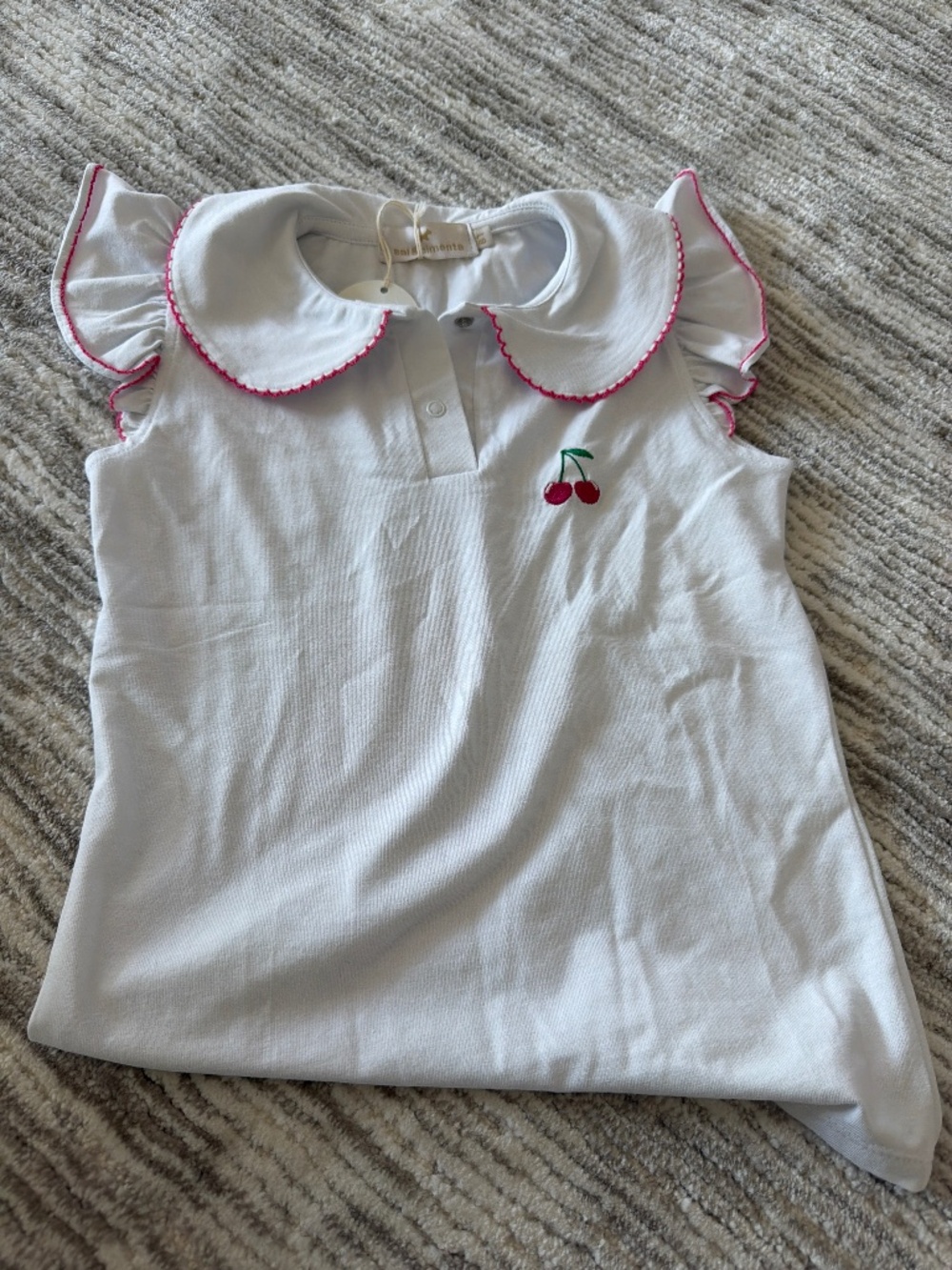 NWT Sal and Pimenta collard shirt with cherry